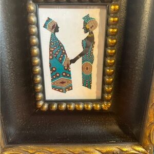Framed African Art with Gold Accents friends